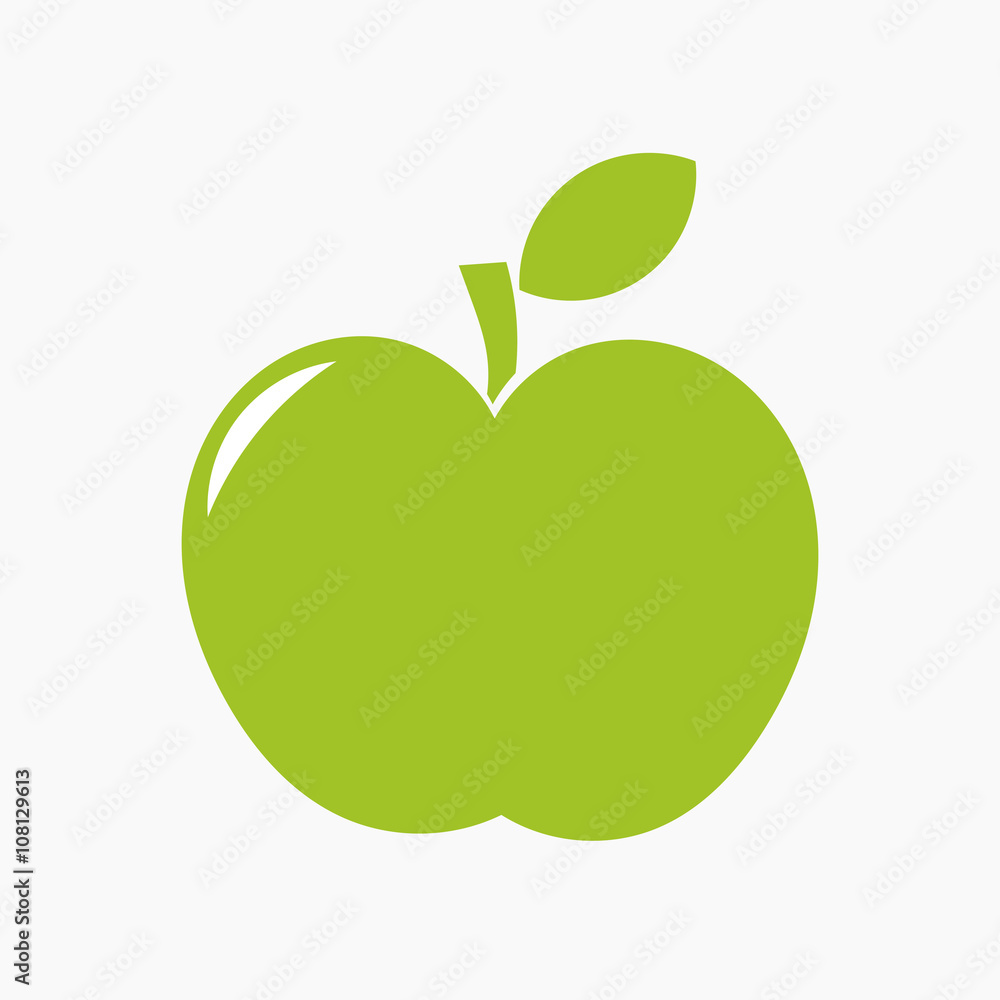 Green apple icon vector Green apple icon vector