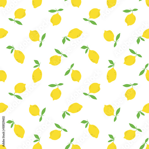 seamless pattern with lemon fruits