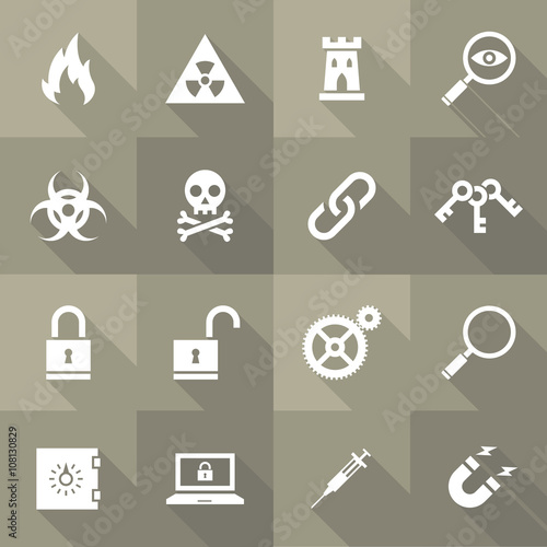 Vector Flat Icon Set - Security
