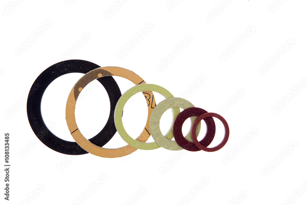 seals , gaskets and O-rings isolated on white