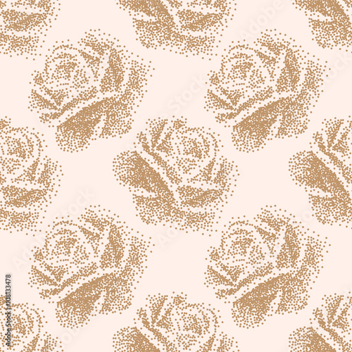 Pointillism floral pattern