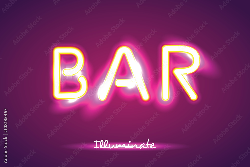 bar letter illumination