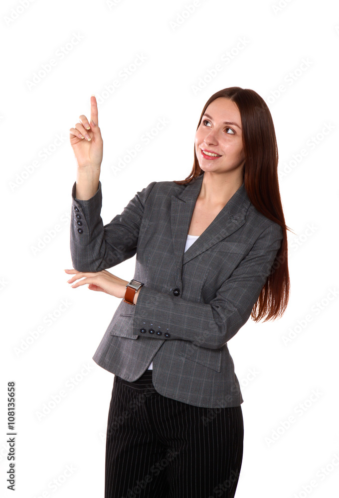 Happy successful business woman. Isolated on white background. Happy successful business woman. Isolated on white background.