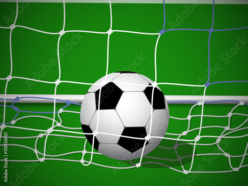 Soccer / Football Ball in Net. Goal. Vector Illustration