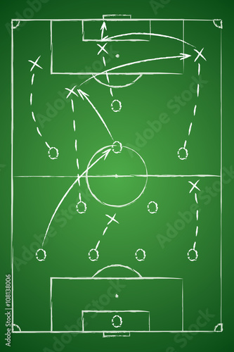 Soccer Tactic Table. Vector Illustration. The Tactical Scheme.