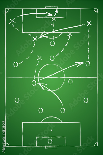 Soccer tactic table. Vector illustration.