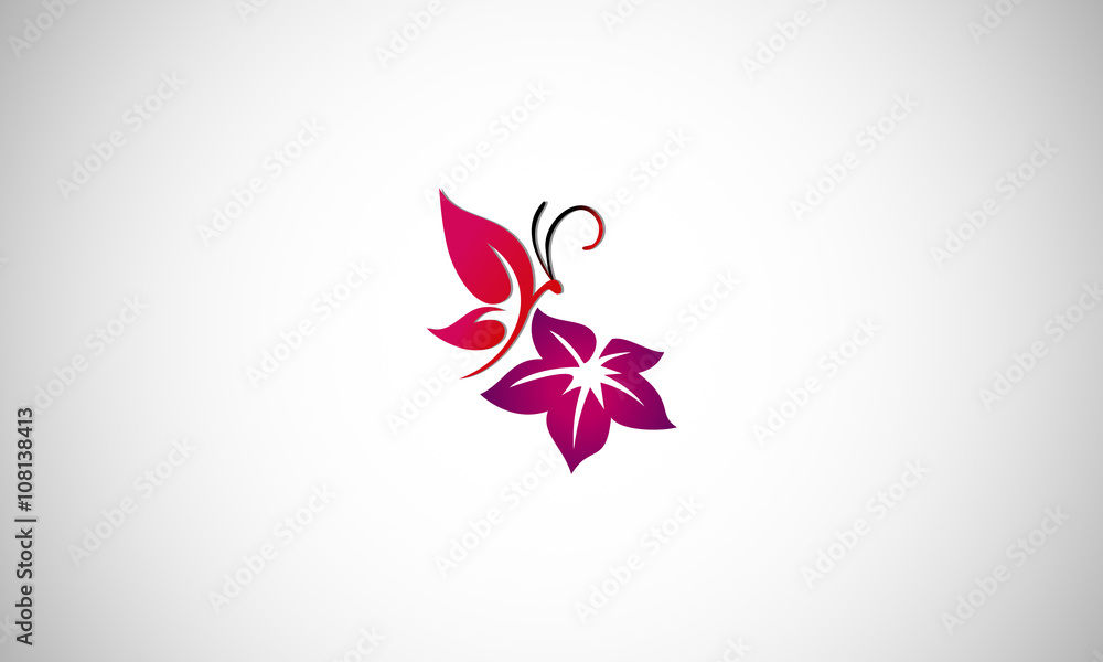 butterfly ,flower, flora,logo Stock Vector Adobe Stock