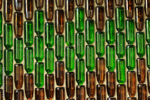 Wall of bottle glass recycle
