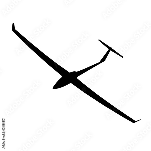 The black silhouette of a glider is not a white background. Vect