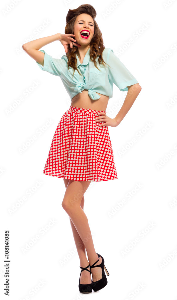 Beauty portrait of pinup girl Beauty portrait of pinup girl