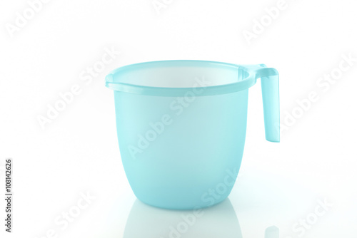 Bathroom Mug / High resolution image of turquoise plastic bathroom mugs.