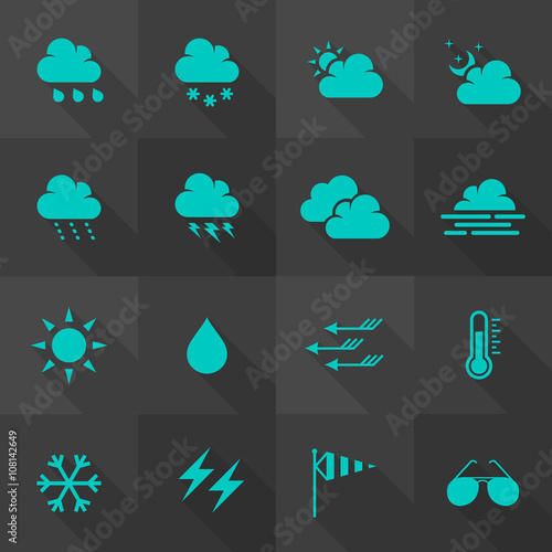 Vector Flat Icon Set - Weather

