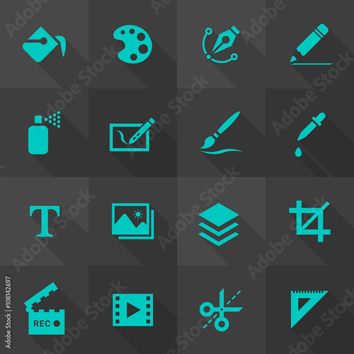 Vector Flat Icon Set - Design and Art
