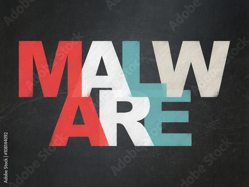 Privacy concept: Malware on School board background