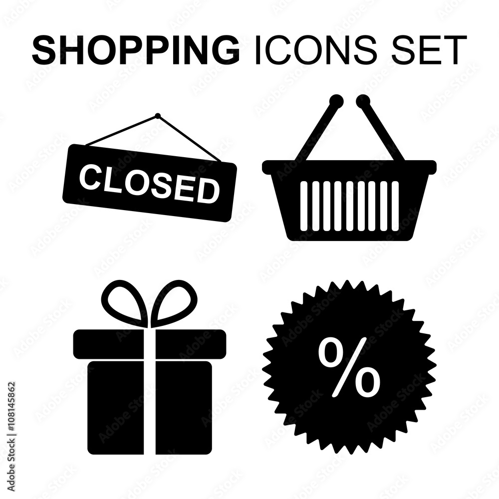 Shopping icons set. Vector illustration Shopping icons set. Vector illustration