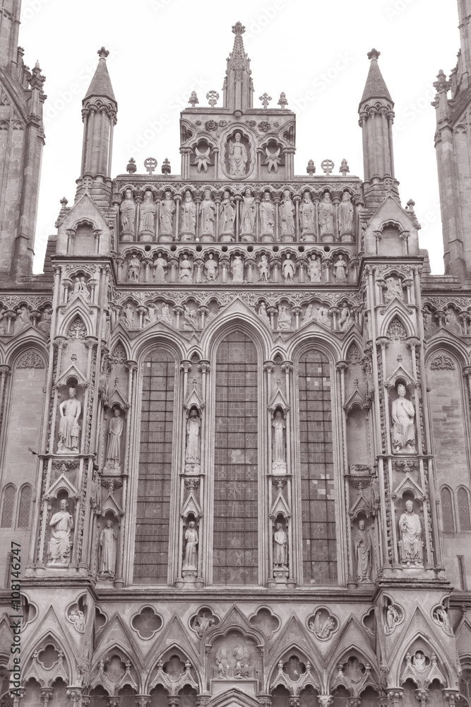 Fototapeta premium Wells Cathedral Church Facade, Somerset