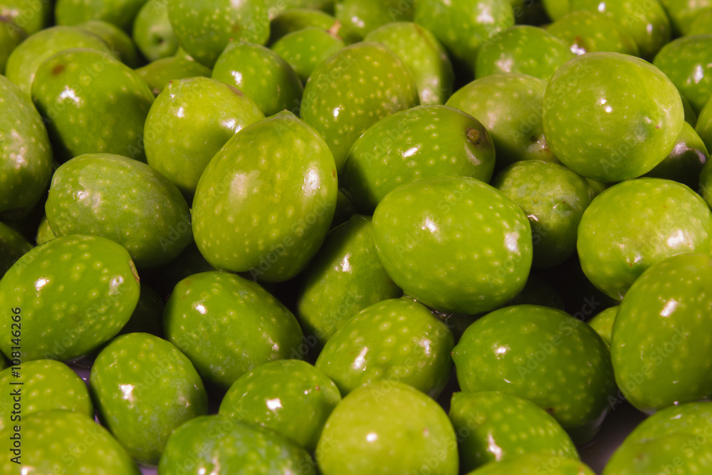 Green olives close-up Green olives close-up