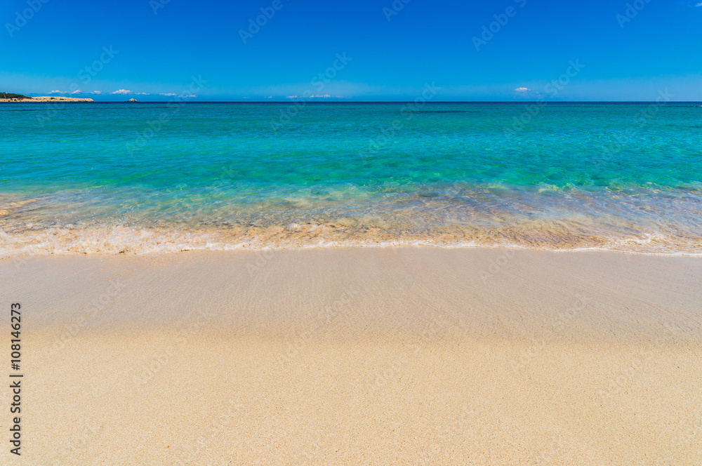 Beautiful sand beach with turquoise water