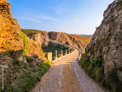 La Coupee - isthmus joining Great Sark and Little Sark in the Channel Islands photo