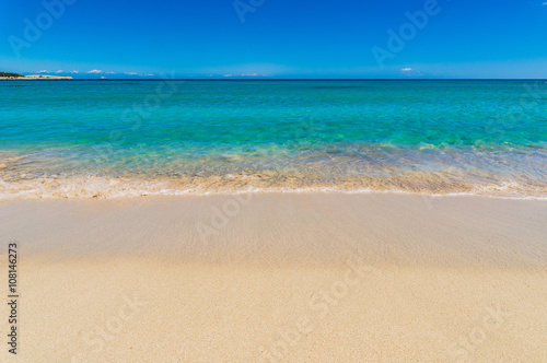 Beautiful sand beach with turquoise water