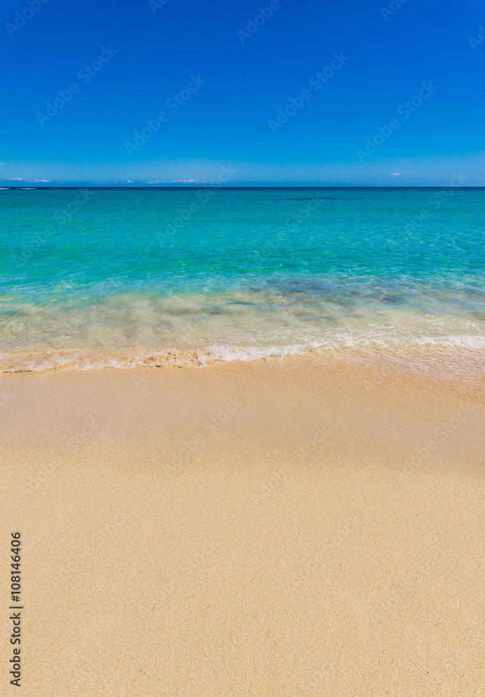 Beautiful ocean with turquoise clear water and sand beach