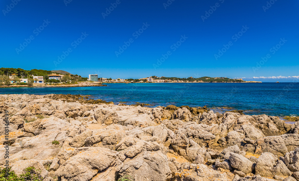 Seaside Panorama of Cala Ratjada Mallorca Spain Island