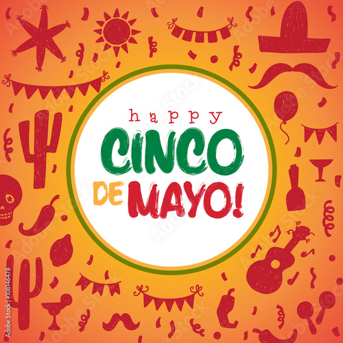 Happy Cinco De Mayo greeting card.