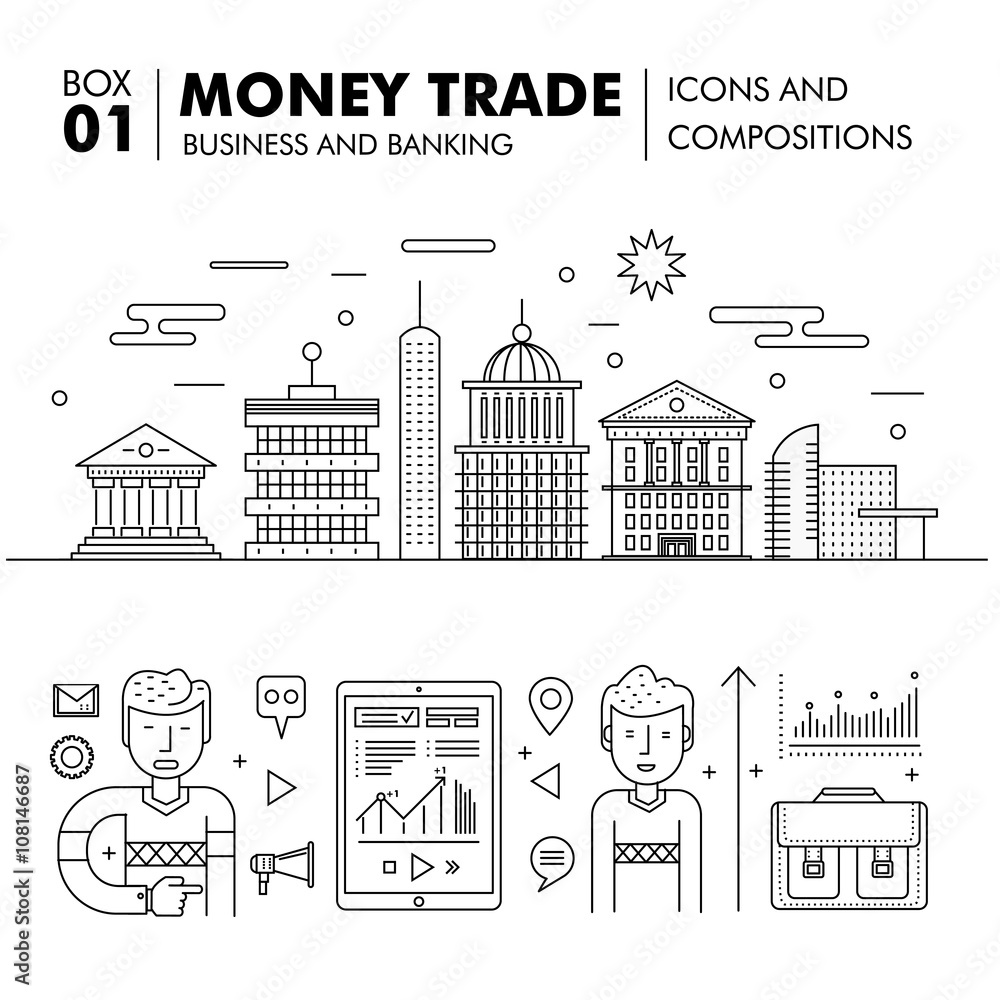 Modern banking business and trade industry
