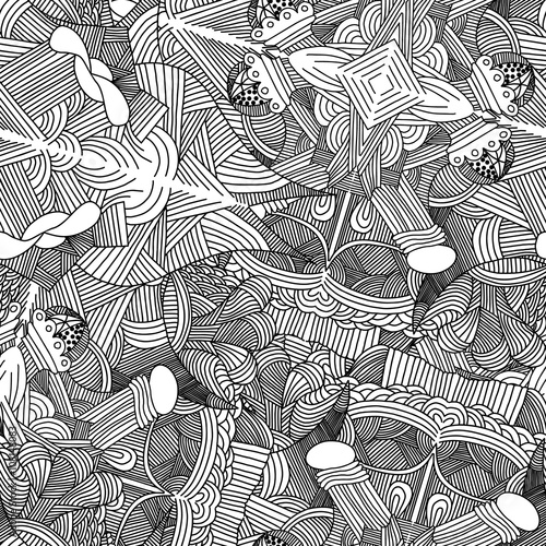 Abstract seamless pattern with hand drawn doodle pattern.