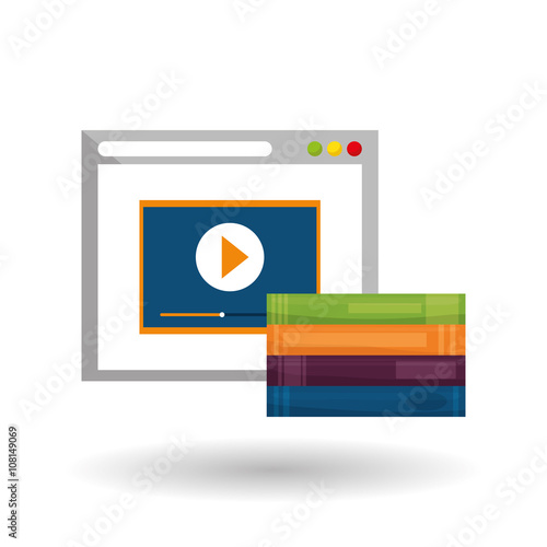 Vector illustration of Online training , editable icon