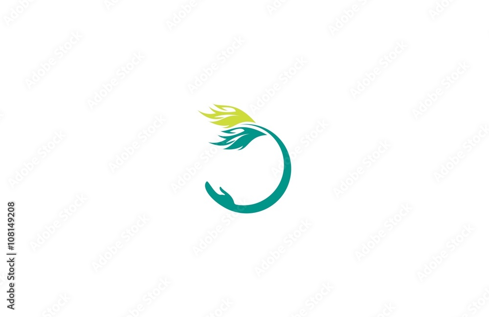 Obraz premium hand leaf logo