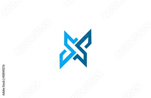 line letter X S logo vector