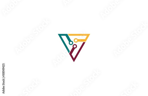 Free Download triangle colorful technology circuit logo - GFXLoad