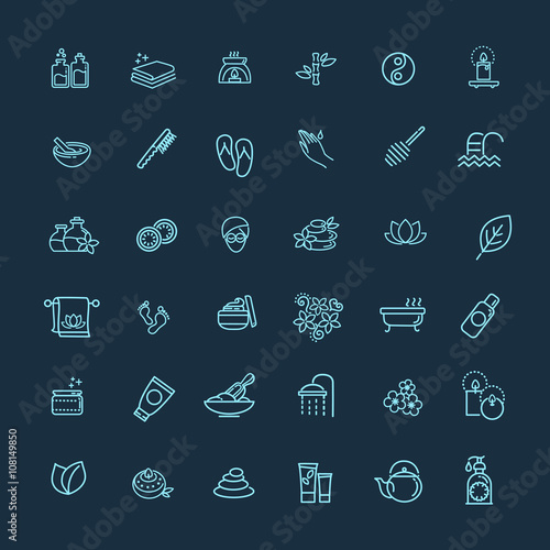 Outline web icon set - Spa and Beauty