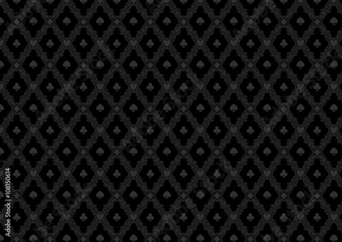 Luxury casino gambling poker background pattern with card symbols