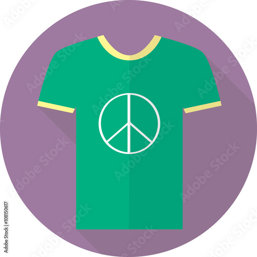 Flat icon. Trendy t-shirt.
