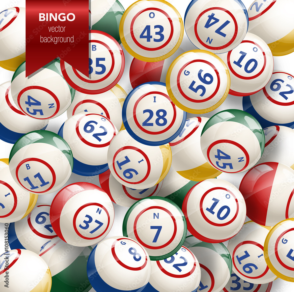 Naklejka premium Bingo Background with Balls. Vector Illustration.