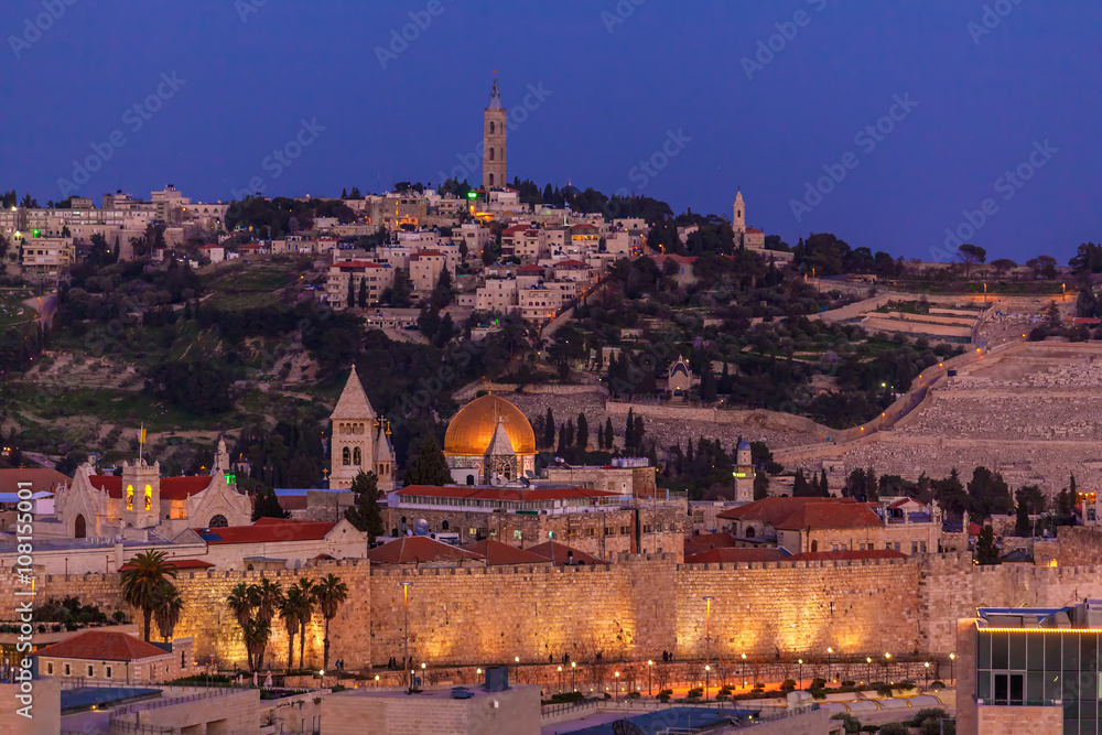 Jerusalem Old City at Night, Israel