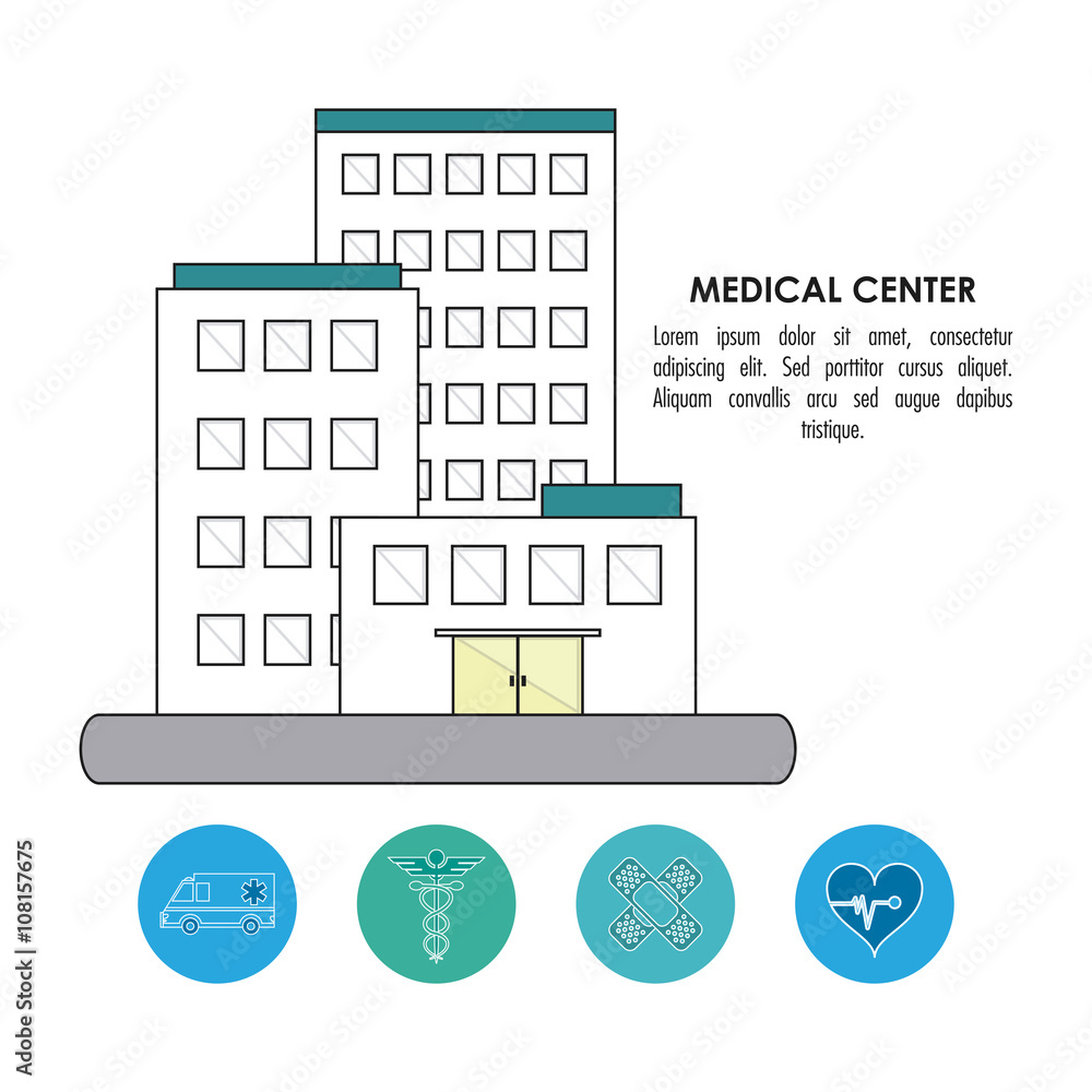 Medical center illustration , vector illustration Medical center illustration , vector illustration