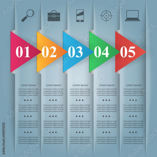 3D infographic design template and marketing icons.