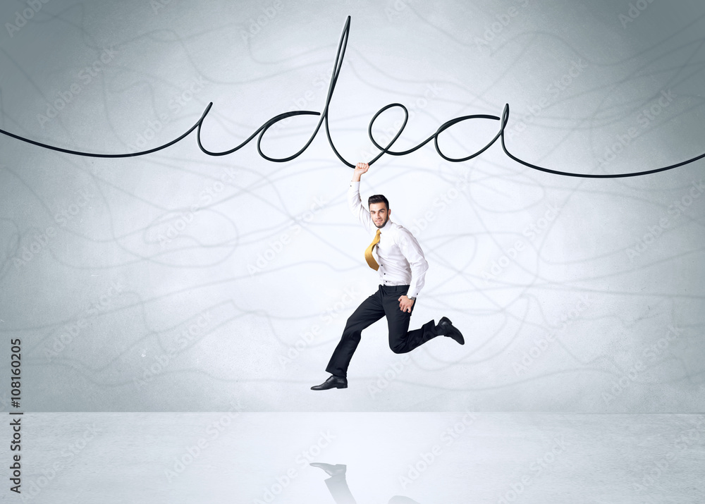 Obraz premium Hanging businessman concept