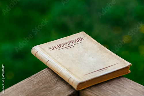 A Book by Shakespeare on Green Background