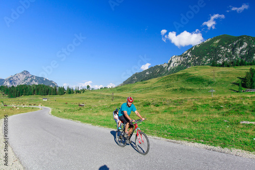 Bicycle trip in the mountains. © rades