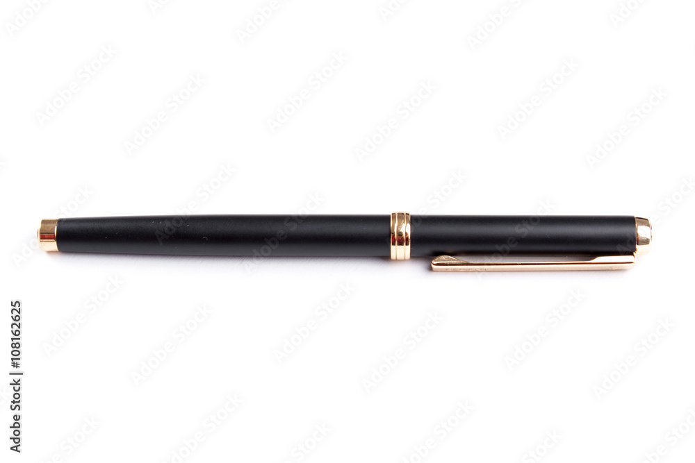 Black luxury pen mockup isolated on a white background. Nice pen Black luxury pen mockup isolated on a white background. Nice pen