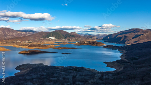 Ramsko lake in Bosnia and Herzegowina, blue sky with clouds