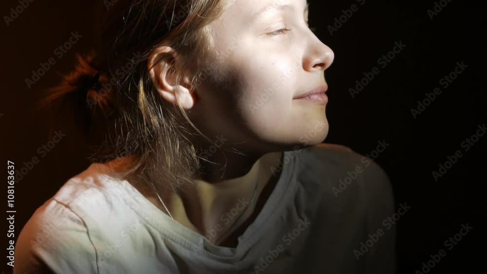 Portrait of a pensive smiling teen girl 4K UHD Portrait of a pensive smiling teen girl 4K UHD