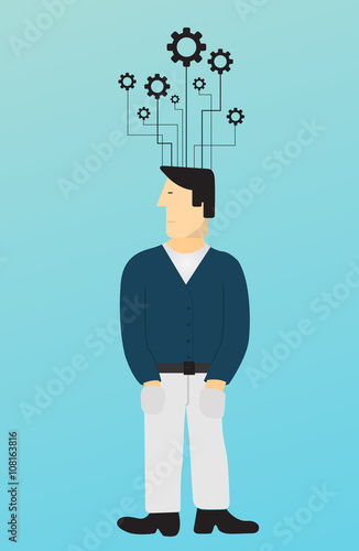 Vector modern concept man and business background