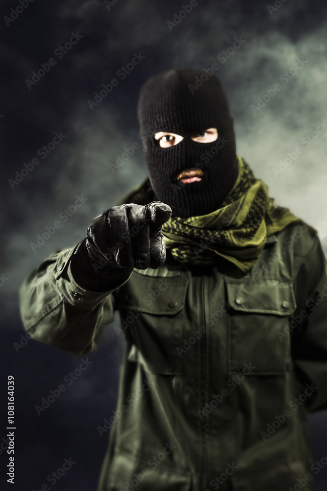 Portrait of man pointing with smoke in background Portrait of man pointing with smoke in background