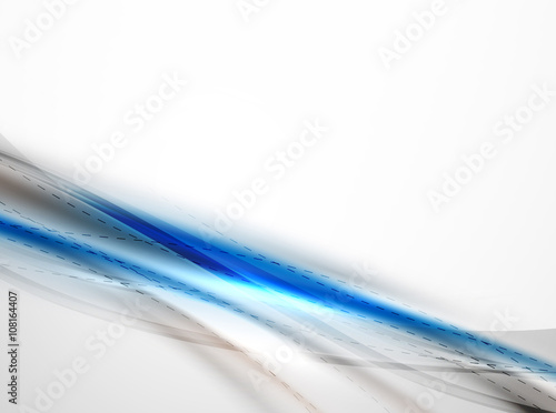 Blue glossy silk wave design template