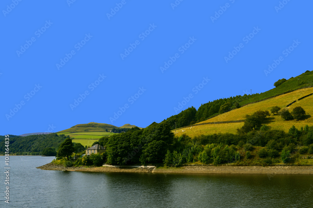 Ladybower reservoir in Derbyshire, England UK